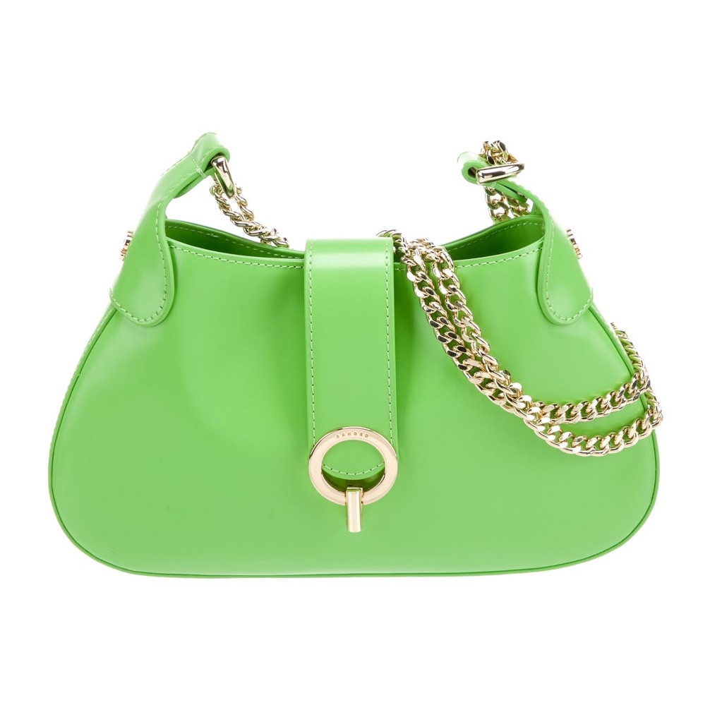Sandro Lime Shoulder Bag With Gold Accent